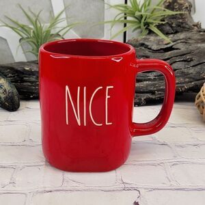 Rae Dunn NICE Red Ceramic Mug